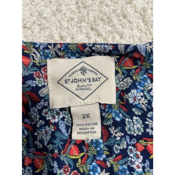 St. John's Bay Women's Size 2x Boat Neck Floral Pullover Top Multicolor - Picture 4 of 7